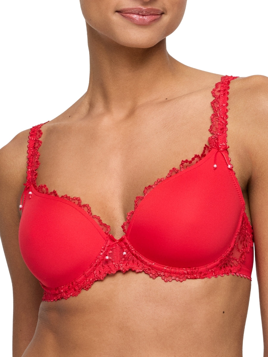 Jane Padded Heartshape Bra - True Red