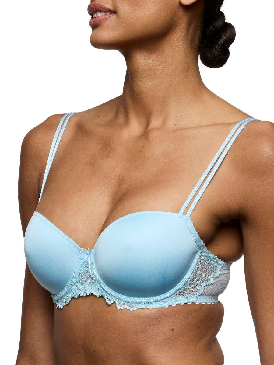 Jane Padded Balcony Bra - Milky Blue