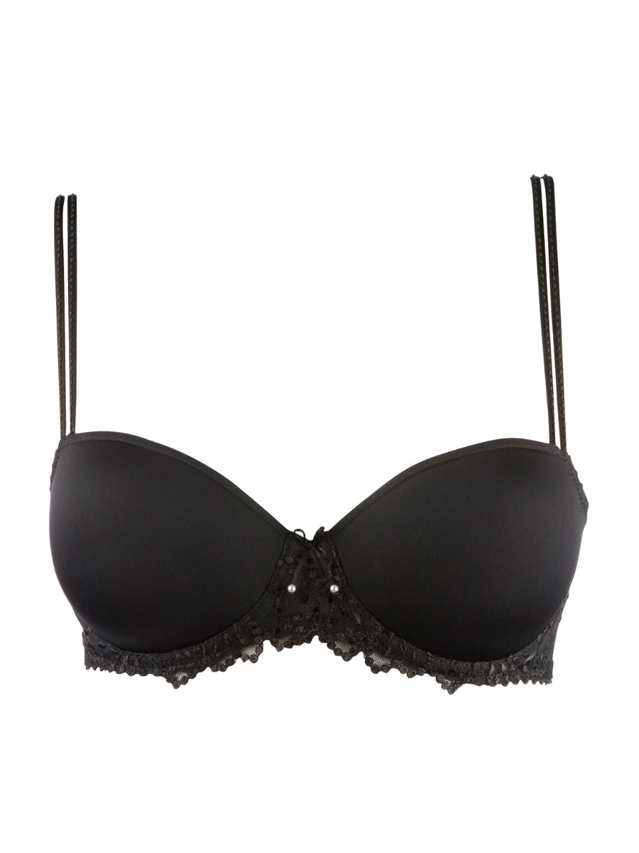 Jane Padded Balcony Bra - Black