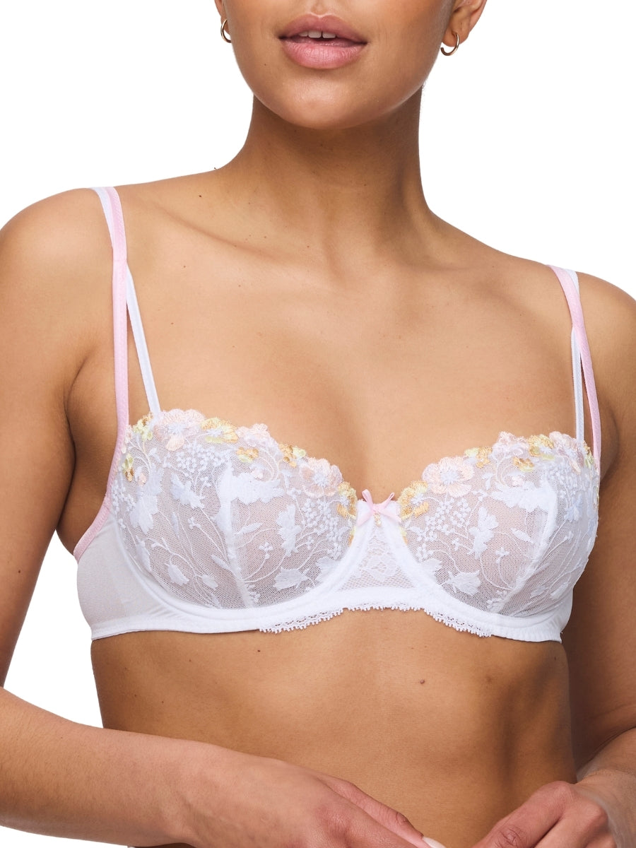 Lizelot Vertical Seam Balcony Bra - White