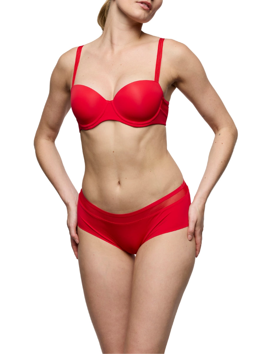Louie Padded Balcony Bra - True Red