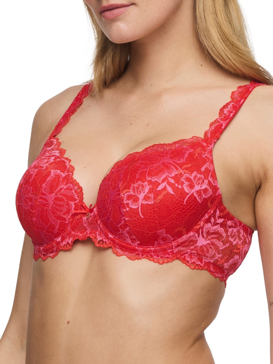 Manyla Padded Heartshape Bra - Pixie Red