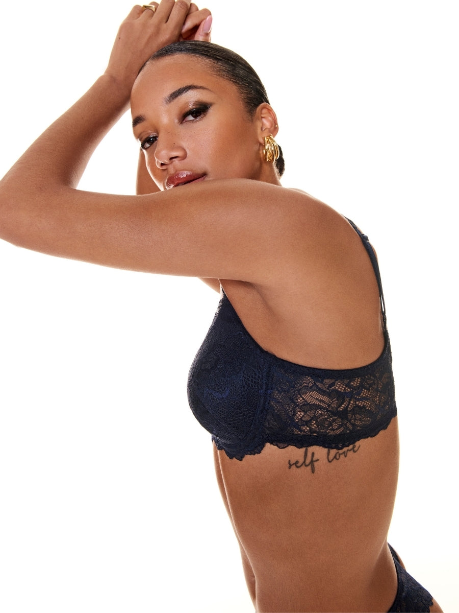 Manyla Padded Heartshape Bra - Velvet Blue