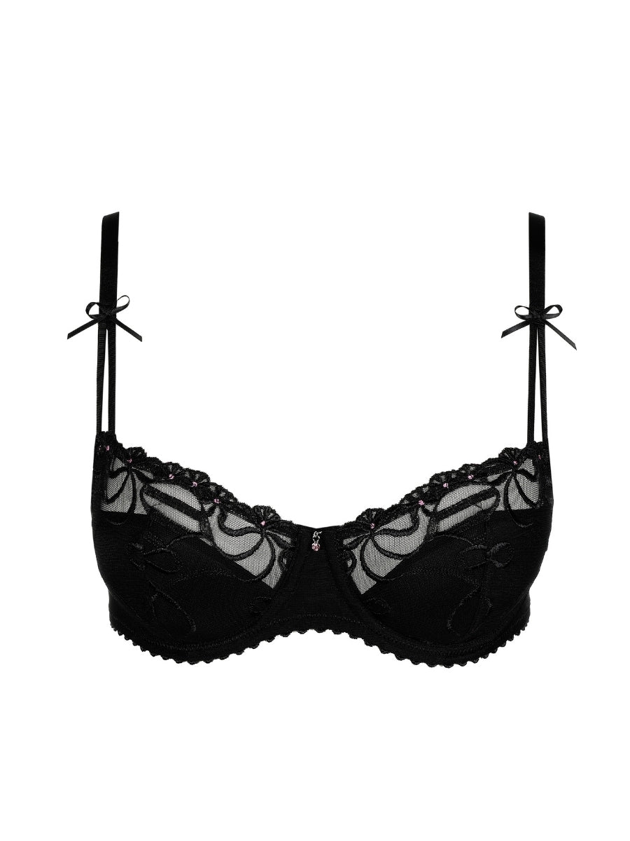 Noova Half Padded Balcony Bra - Black