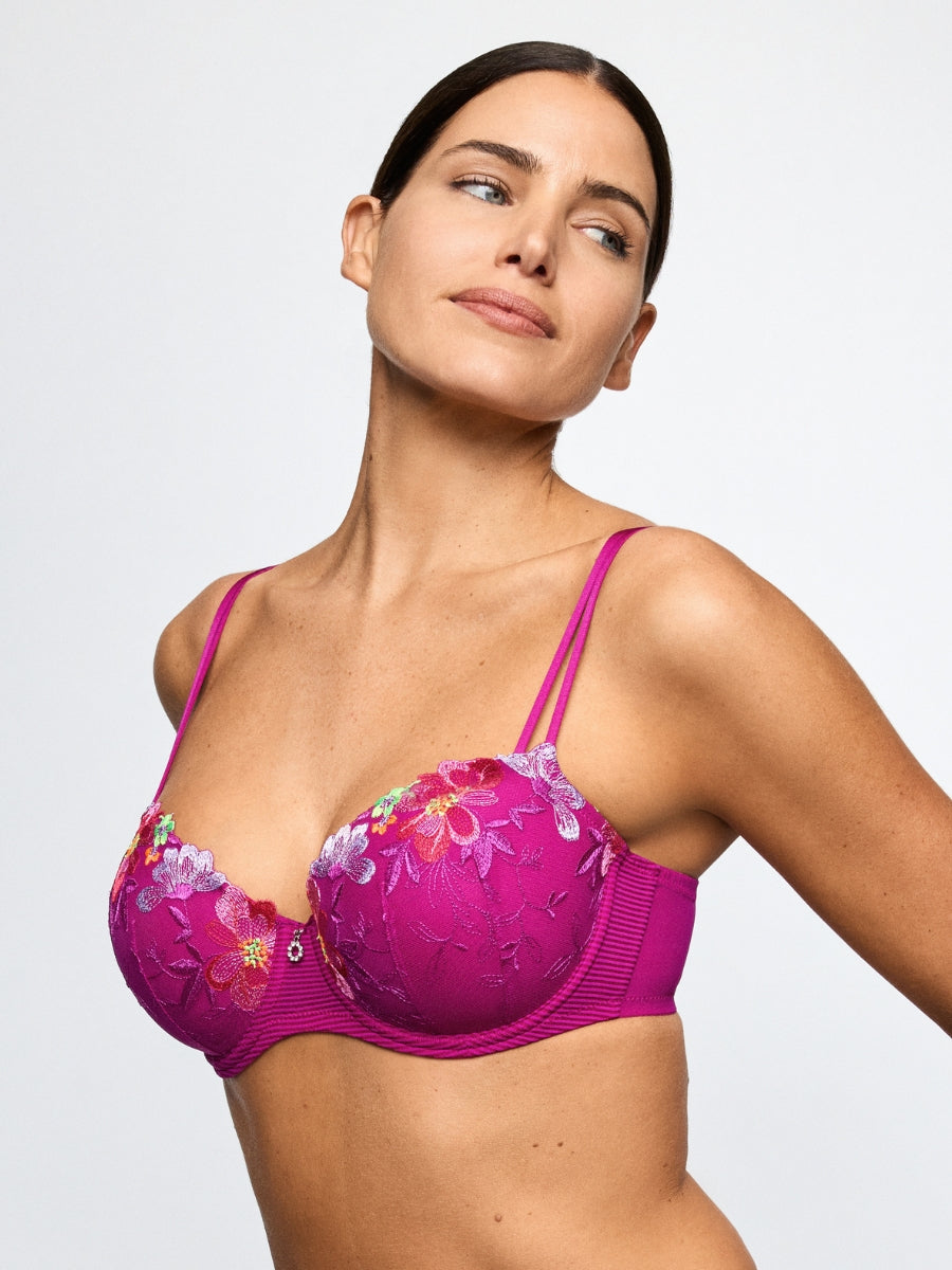 Odilly Padded Balcony Bra - Wild Rose