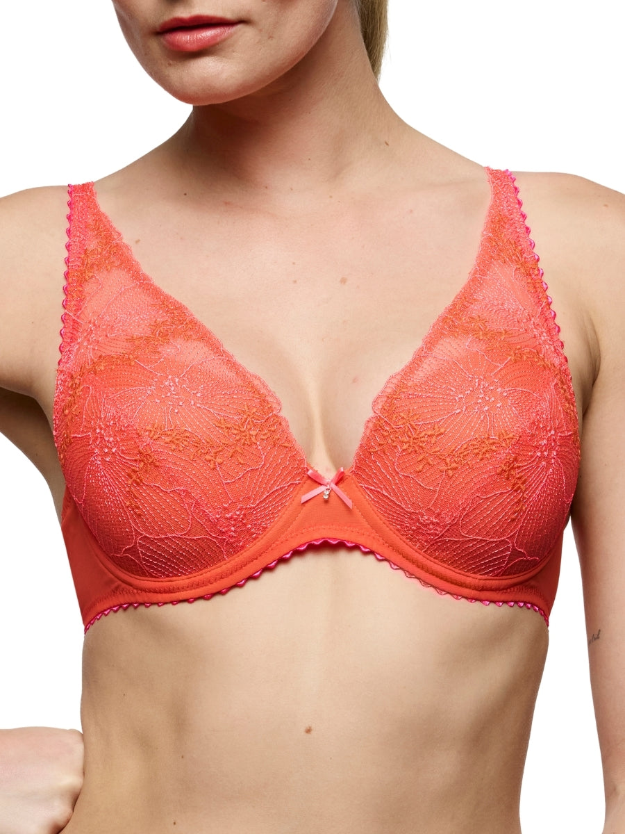 Solene Padded Plunge Bra - Pamplemousse