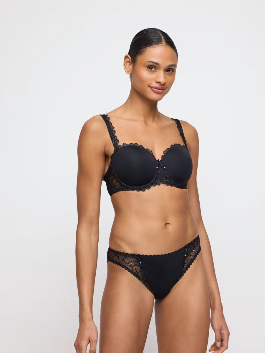 Jane Padded Strapless Bra - Black