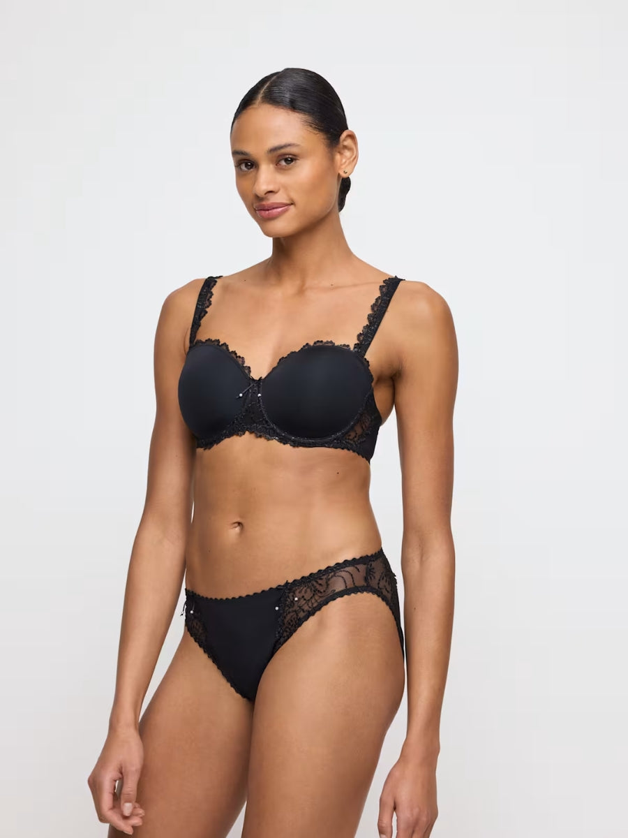 Jane Padded Strapless Bra - Black