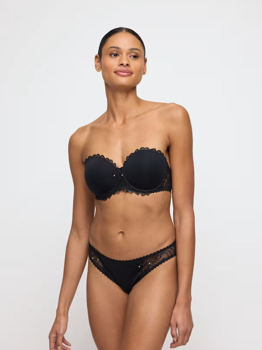 Jane Padded Strapless Bra - Black