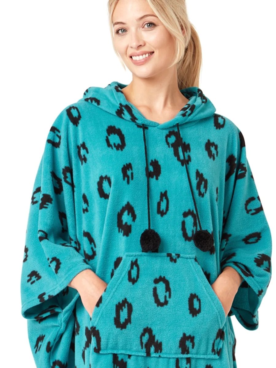 Bold Animal Print Fleece Poncho
