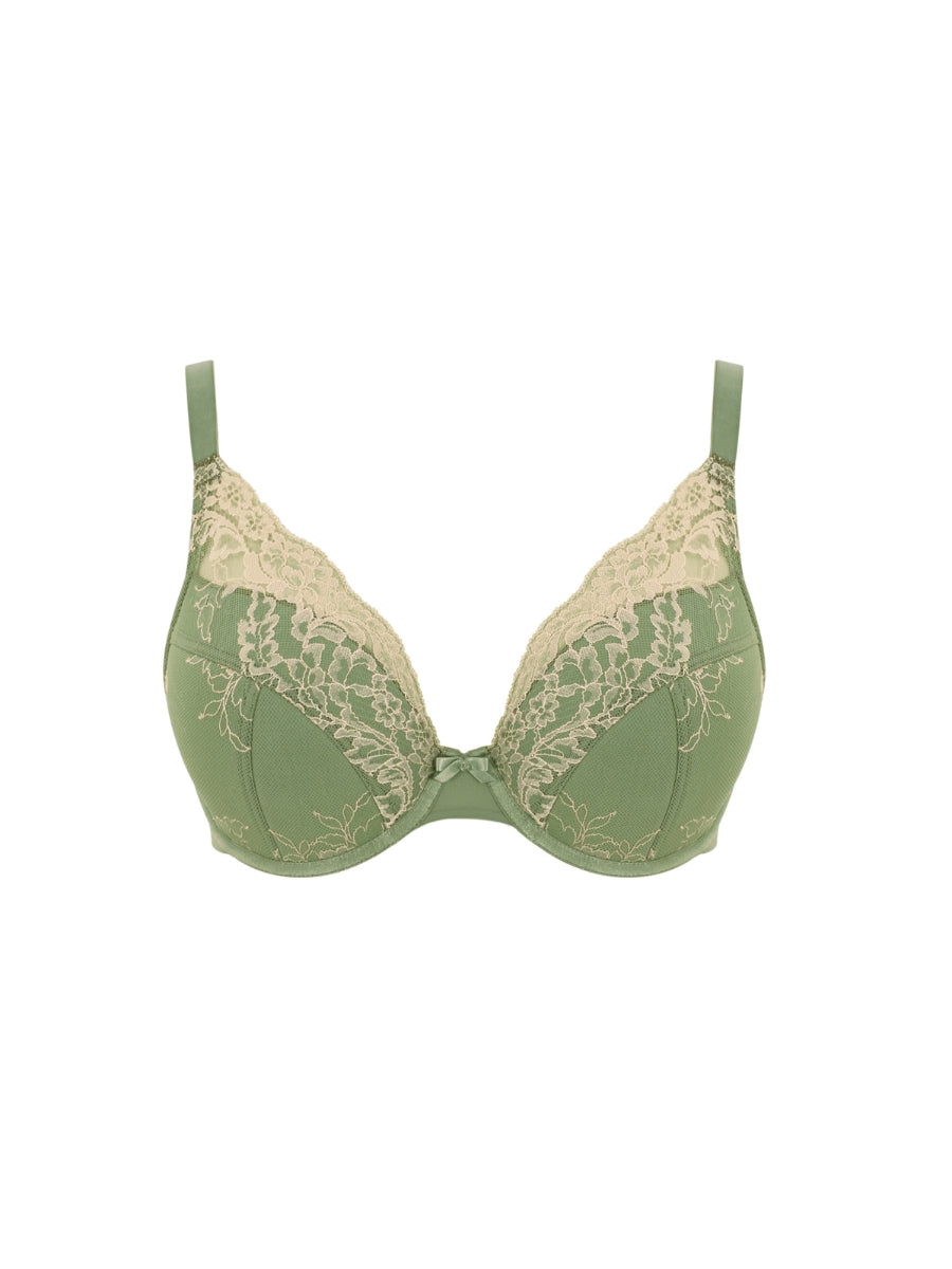 Ana High Apex Plunge Bra - Sage/Sand