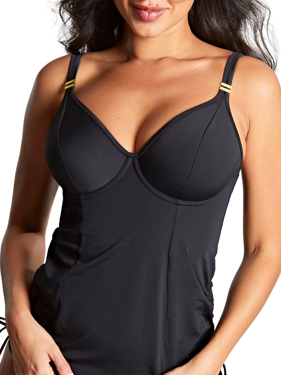 Anya Riva Balcony Tankini Top - Black