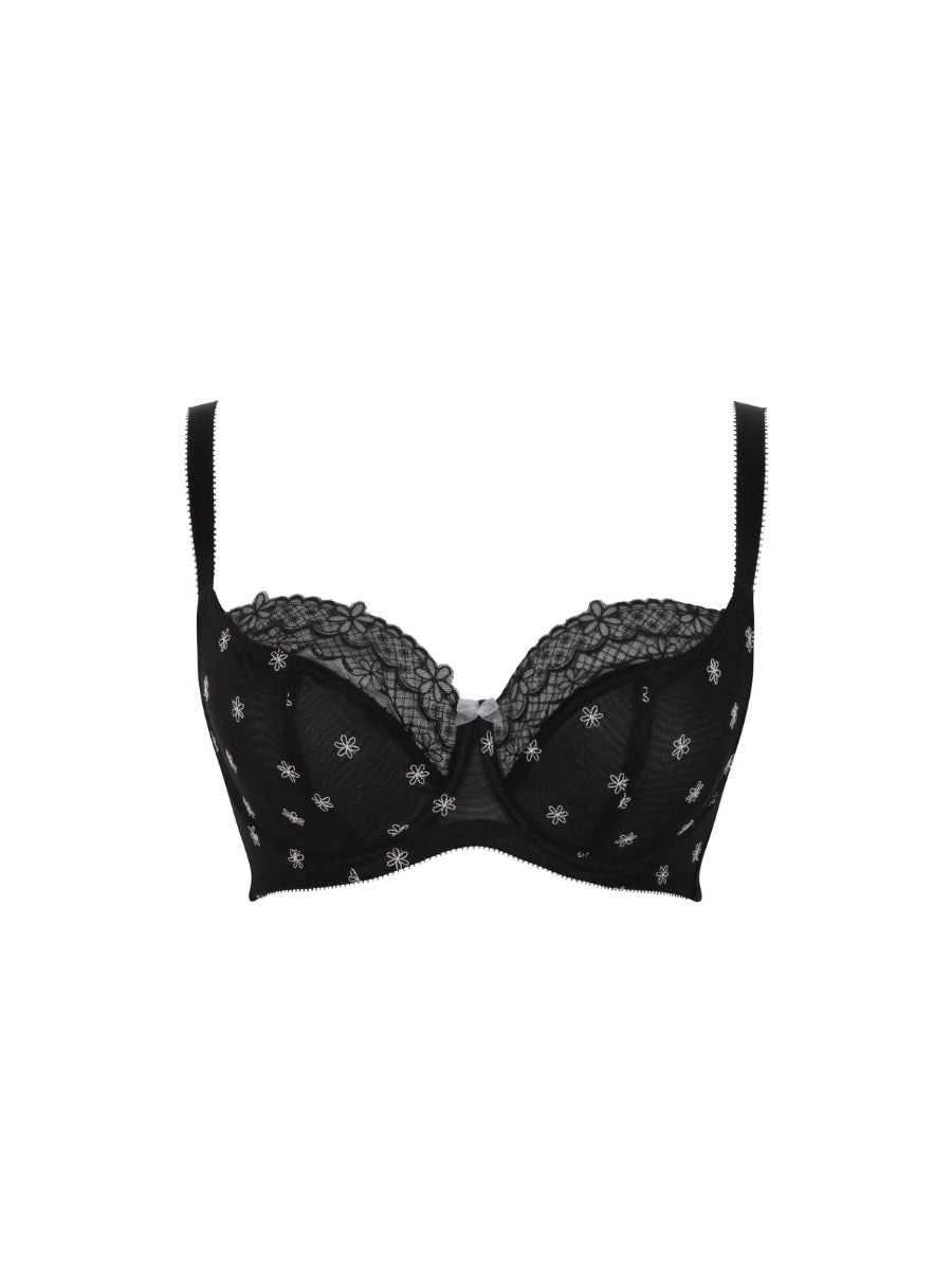 Blossom Balcony Bra - Black