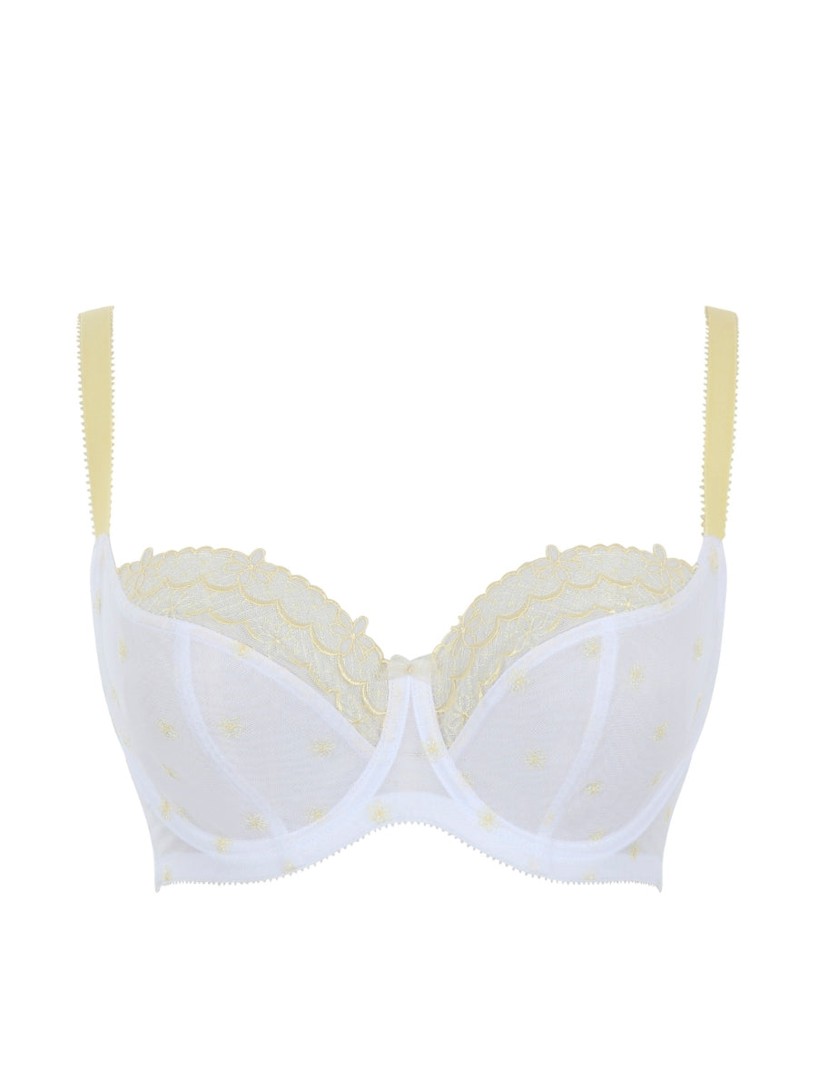 Blossom Balcony Bra - White/Lemon