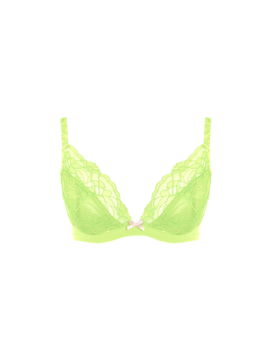 Cherie Demi Plunge Bra - Neon Lime