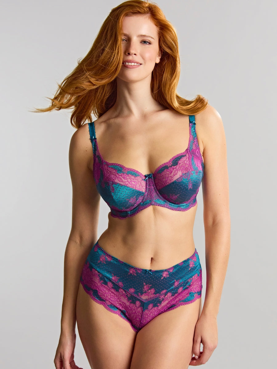 Clara Full Cup Bra - Teal/Magenta