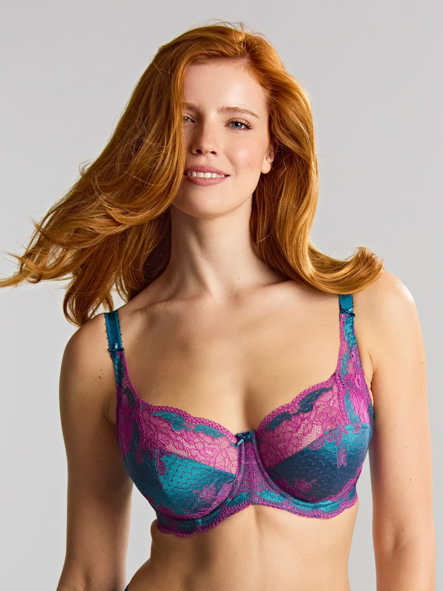 Clara Full Cup Bra - Teal/Magenta