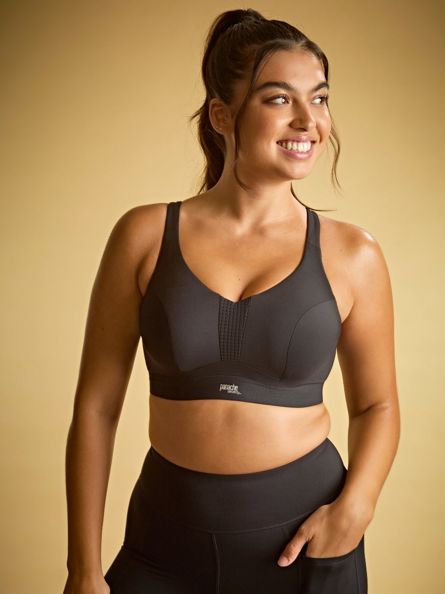 Endurance Wired Racerback Sports Bra - Black