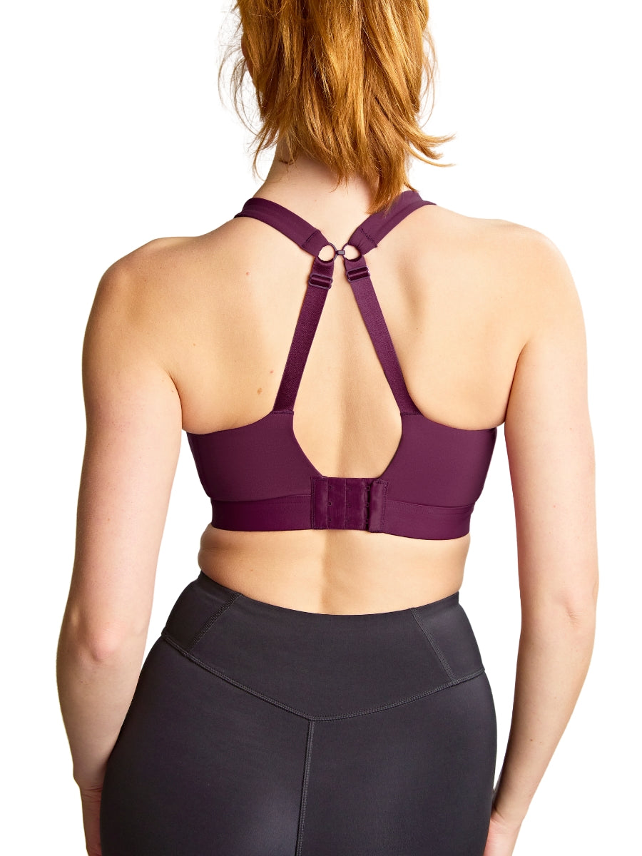Endurance Wired Racerback Sports Bra - Berry/Chalk