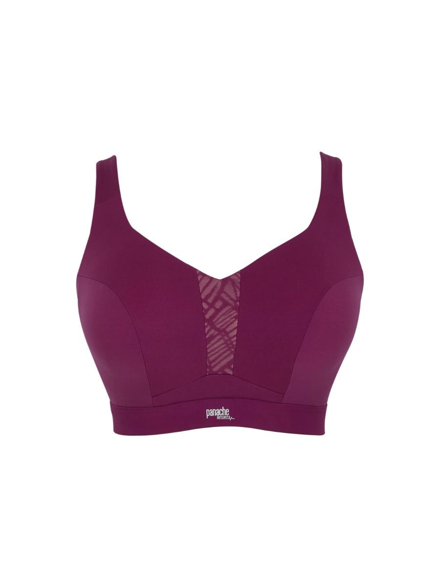 Endurance Wired Racerback Sports Bra - Berry/Chalk