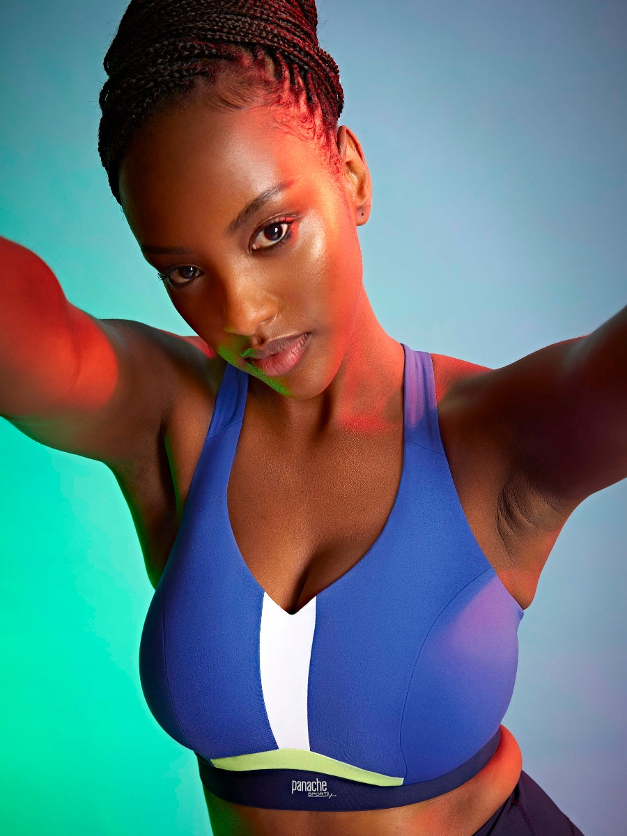 Endurance Wired Racerback Sports Bra - Blue