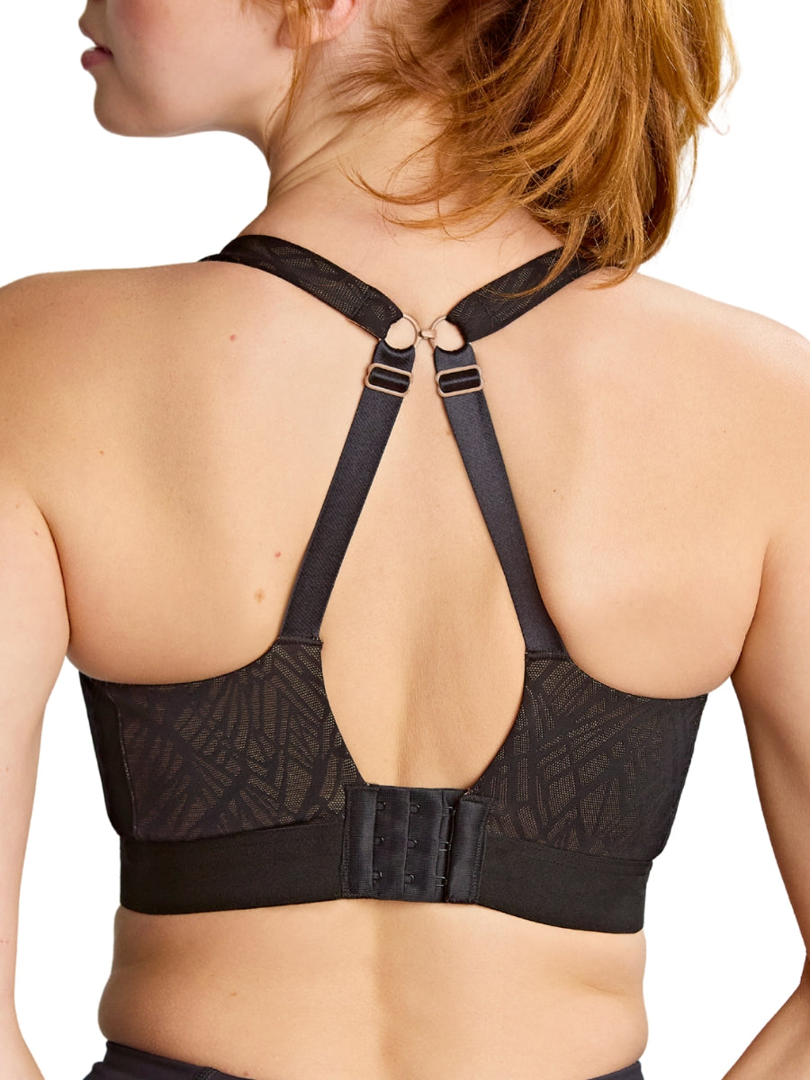 Endurance Wired Racerback Sports Bra - Black/Latte