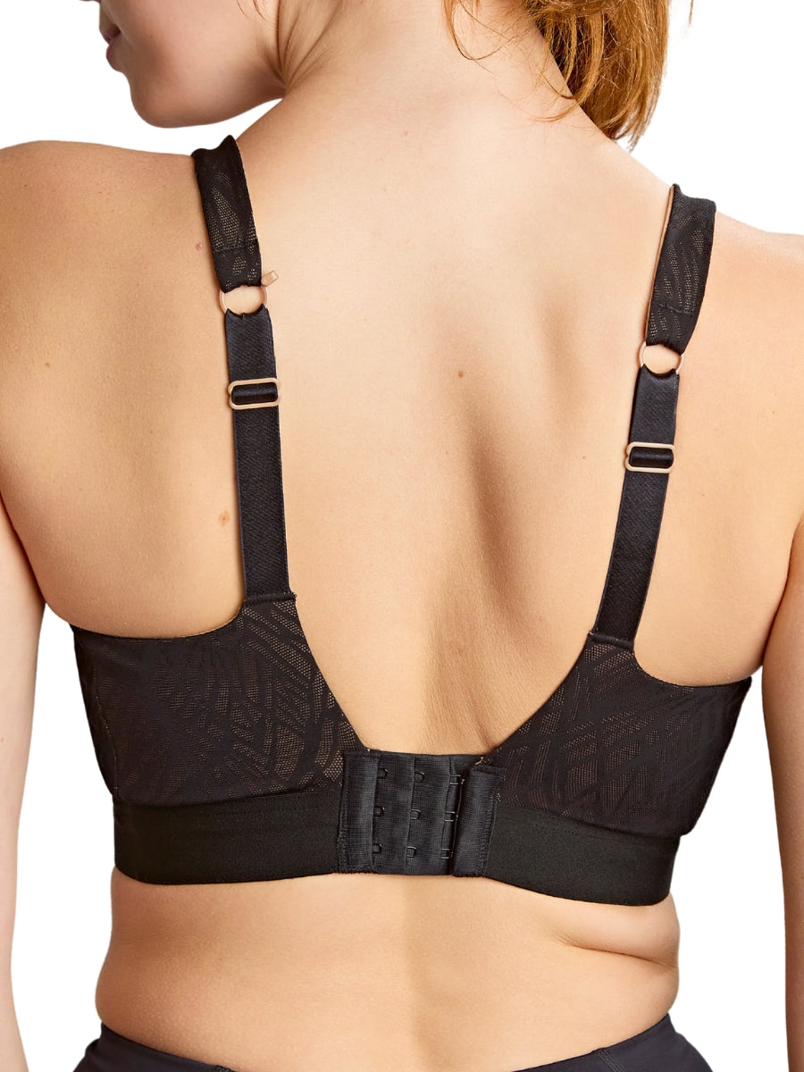Endurance Wired Racerback Sports Bra - Black/Latte