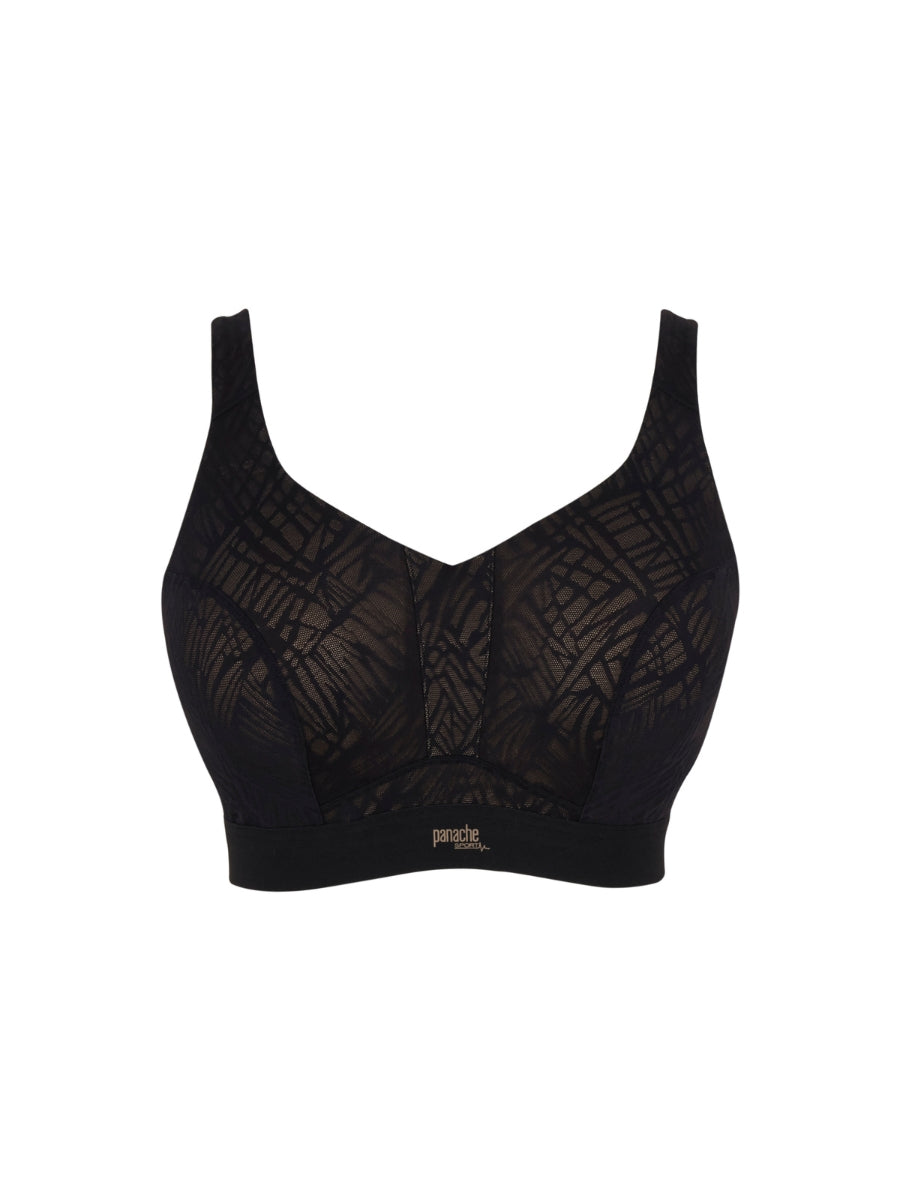 Endurance Wired Racerback Sports Bra - Black/Latte