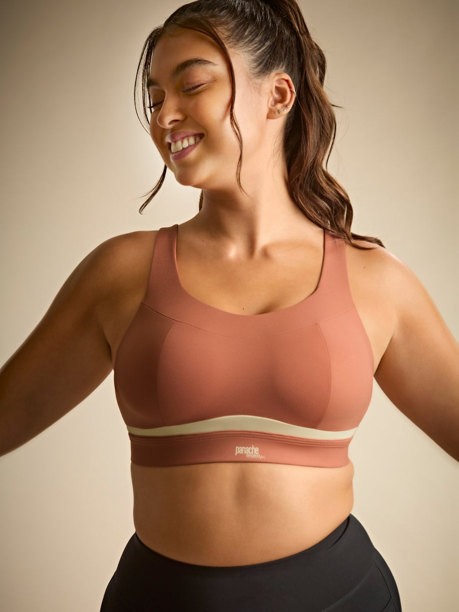 Freedom Non Wired Racerback Sports Bra - Sienna Rose/Chalk