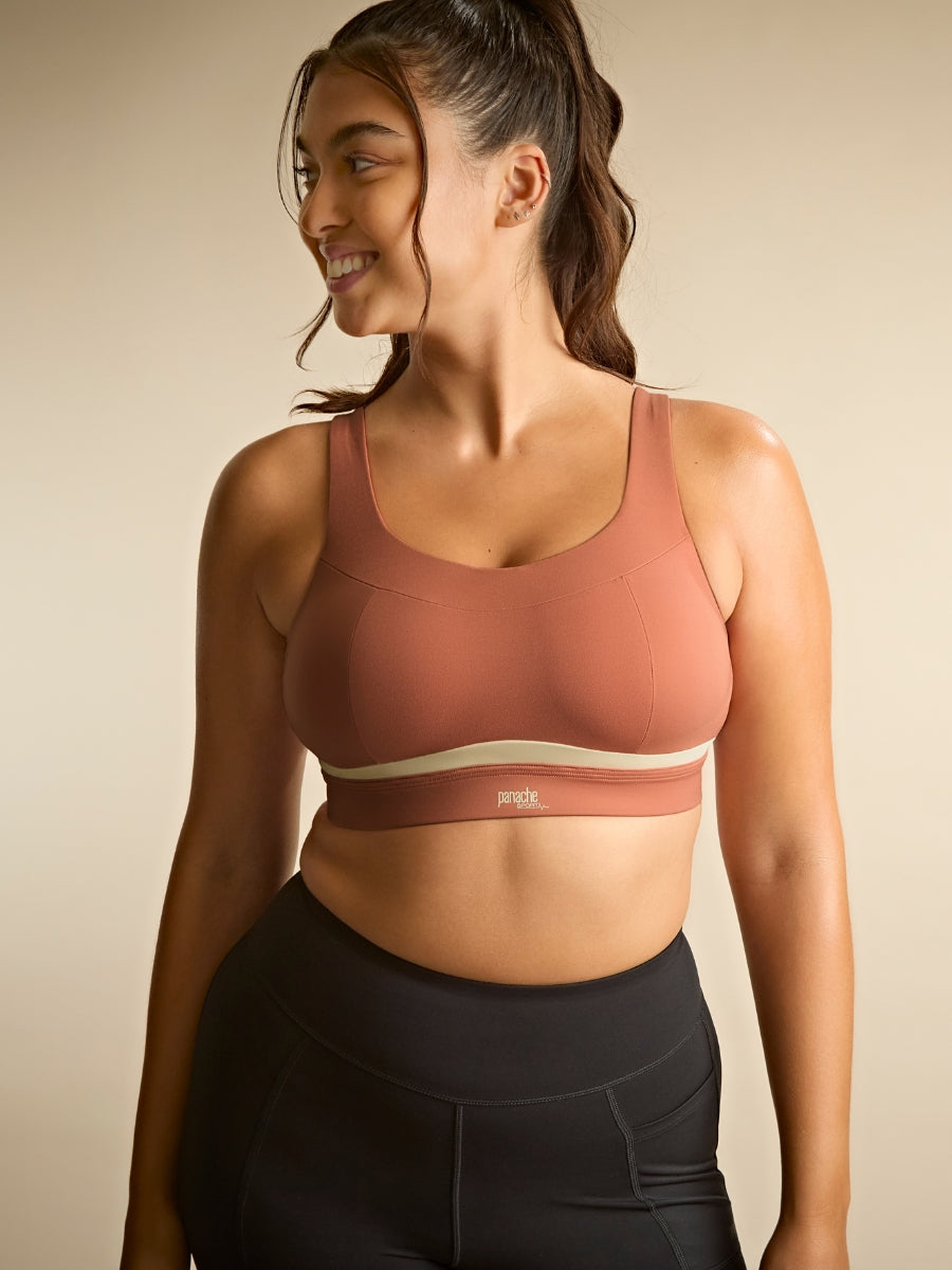 Freedom Non Wired Racerback Sports Bra - Sienna Rose/Chalk