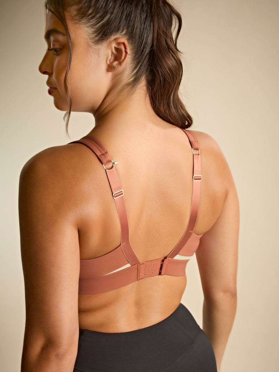 Freedom Non Wired Racerback Sports Bra - Sienna Rose/Chalk