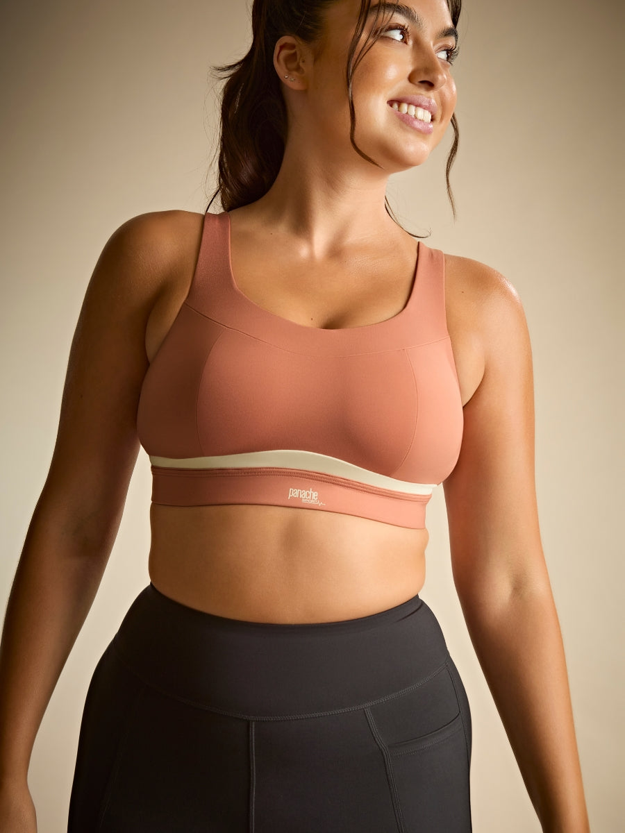 Freedom Non Wired Racerback Sports Bra - Sienna Rose/Chalk