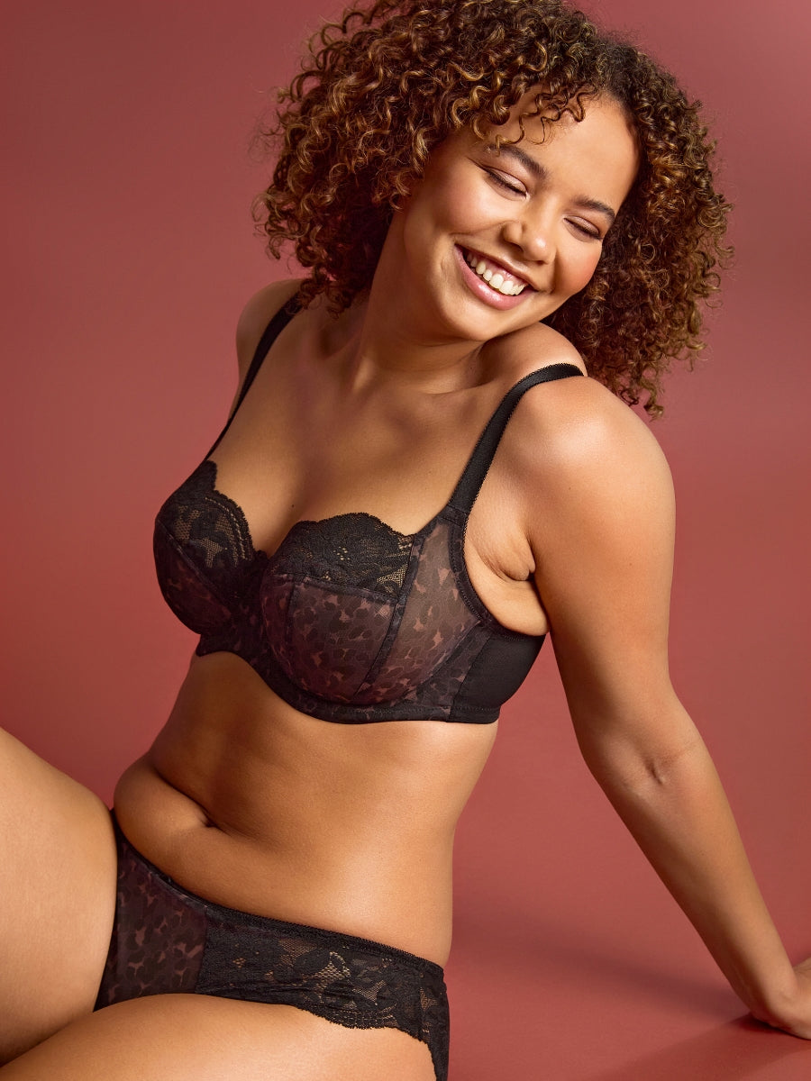 Nina Balcony Bra - Black Leopard