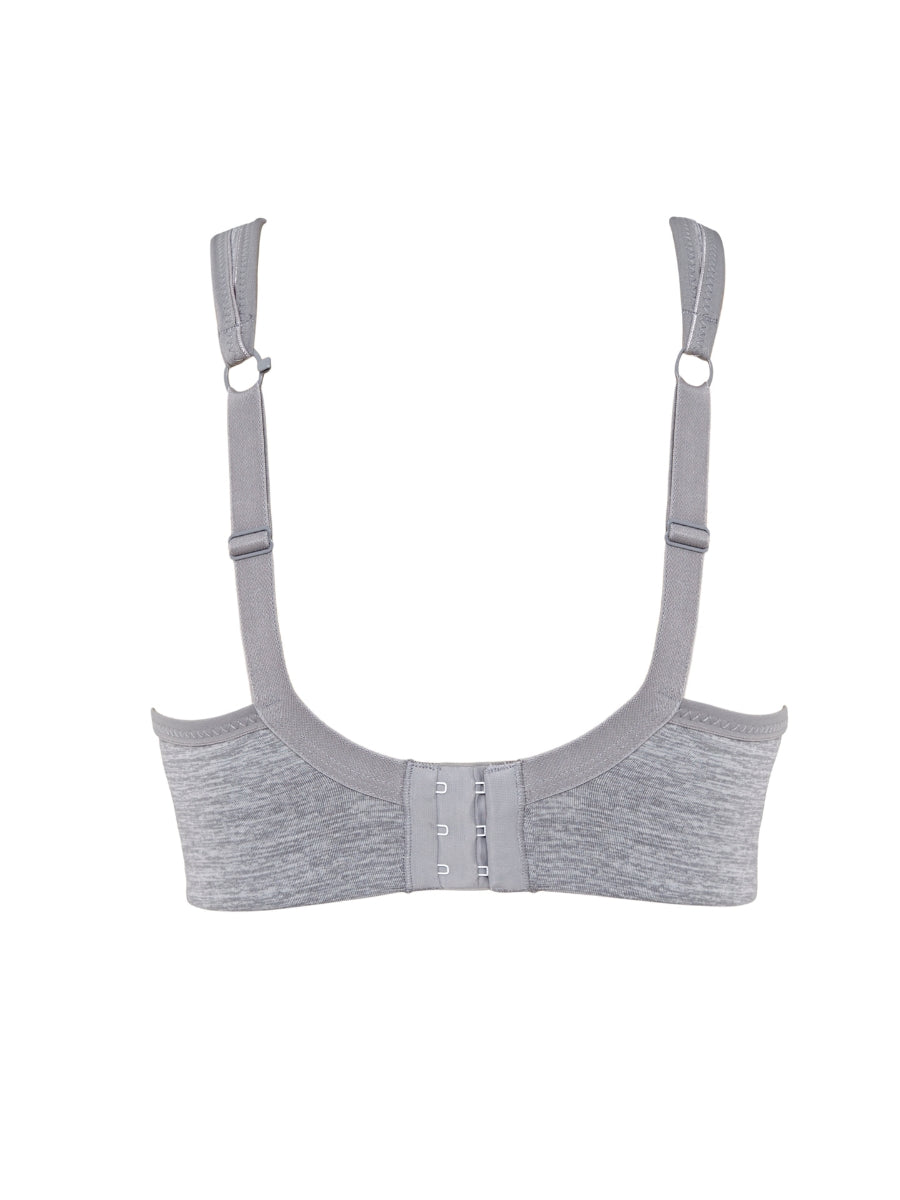 Power Wired Racerback Sports Bra - Grey Marl