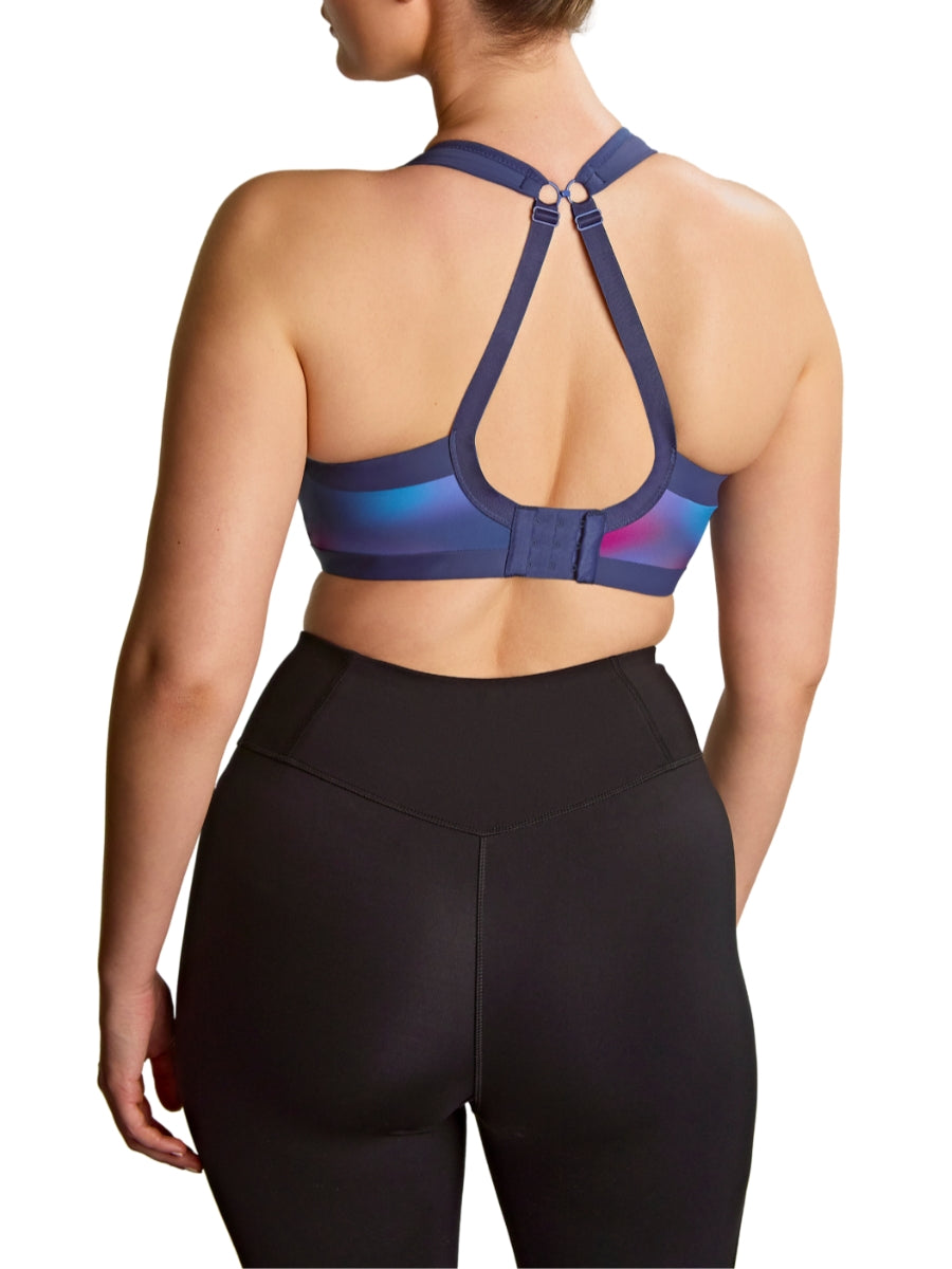 Power Wired Racerback Sports Bra - Ombre Print/Ink