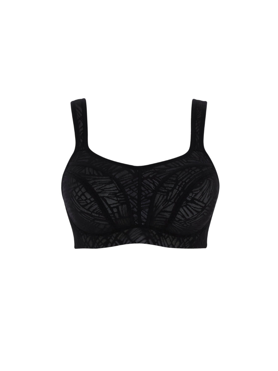 Power Wired Racerback Sports Bra - Black/Chalk