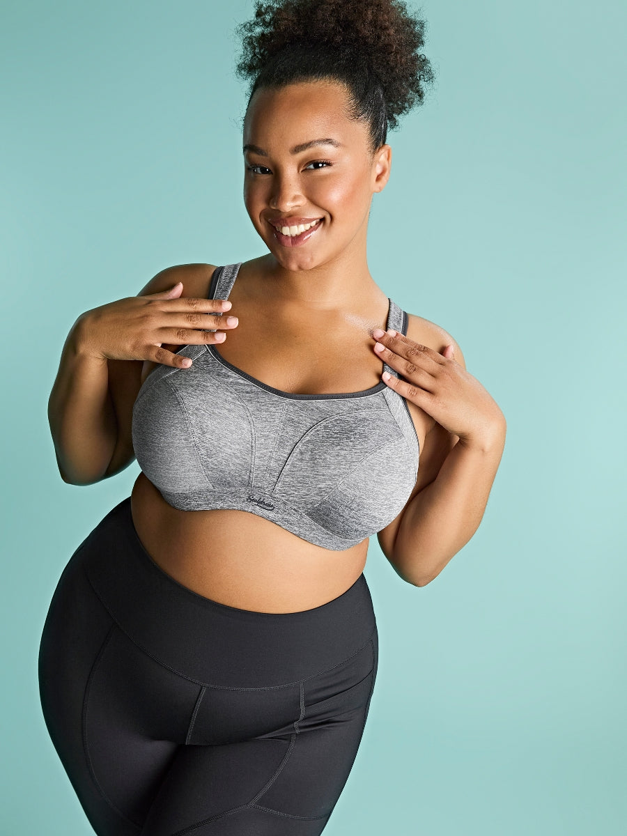 Activate Wired Racerback Sports Bra - Charcoal Marl