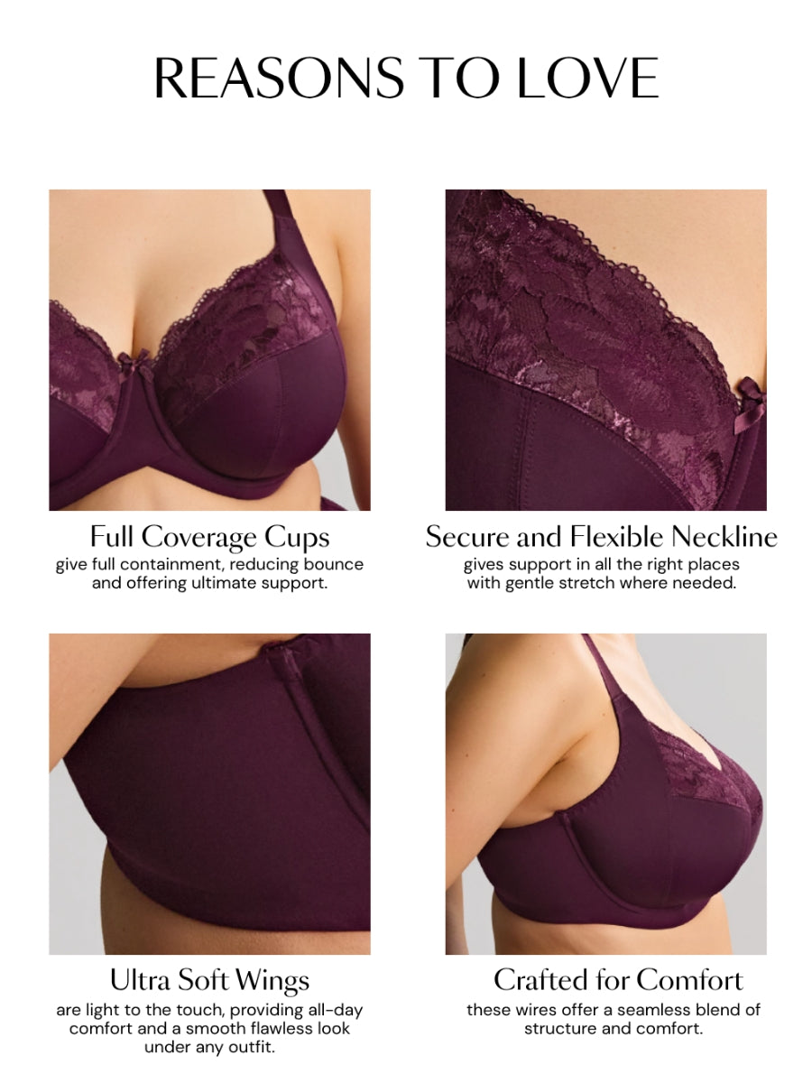 Amara Full Cup Bra - Plum