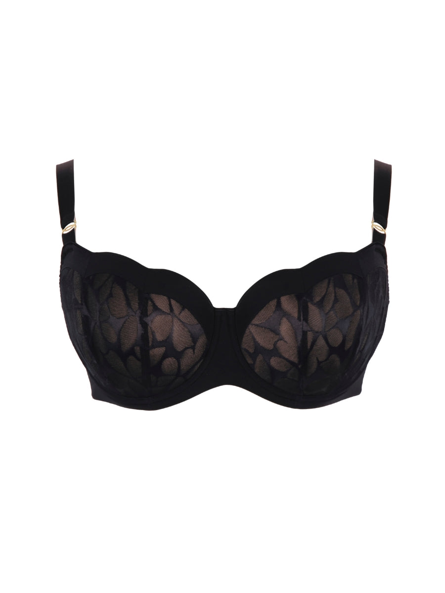 Ashley Padded Balcony Bra - Black