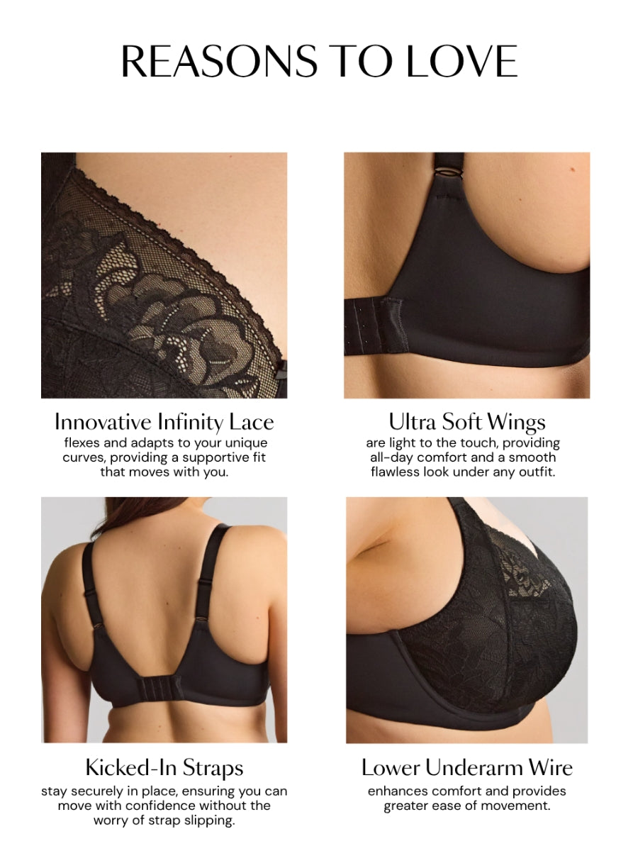 Dream Comfort Full Cup Bra - Black