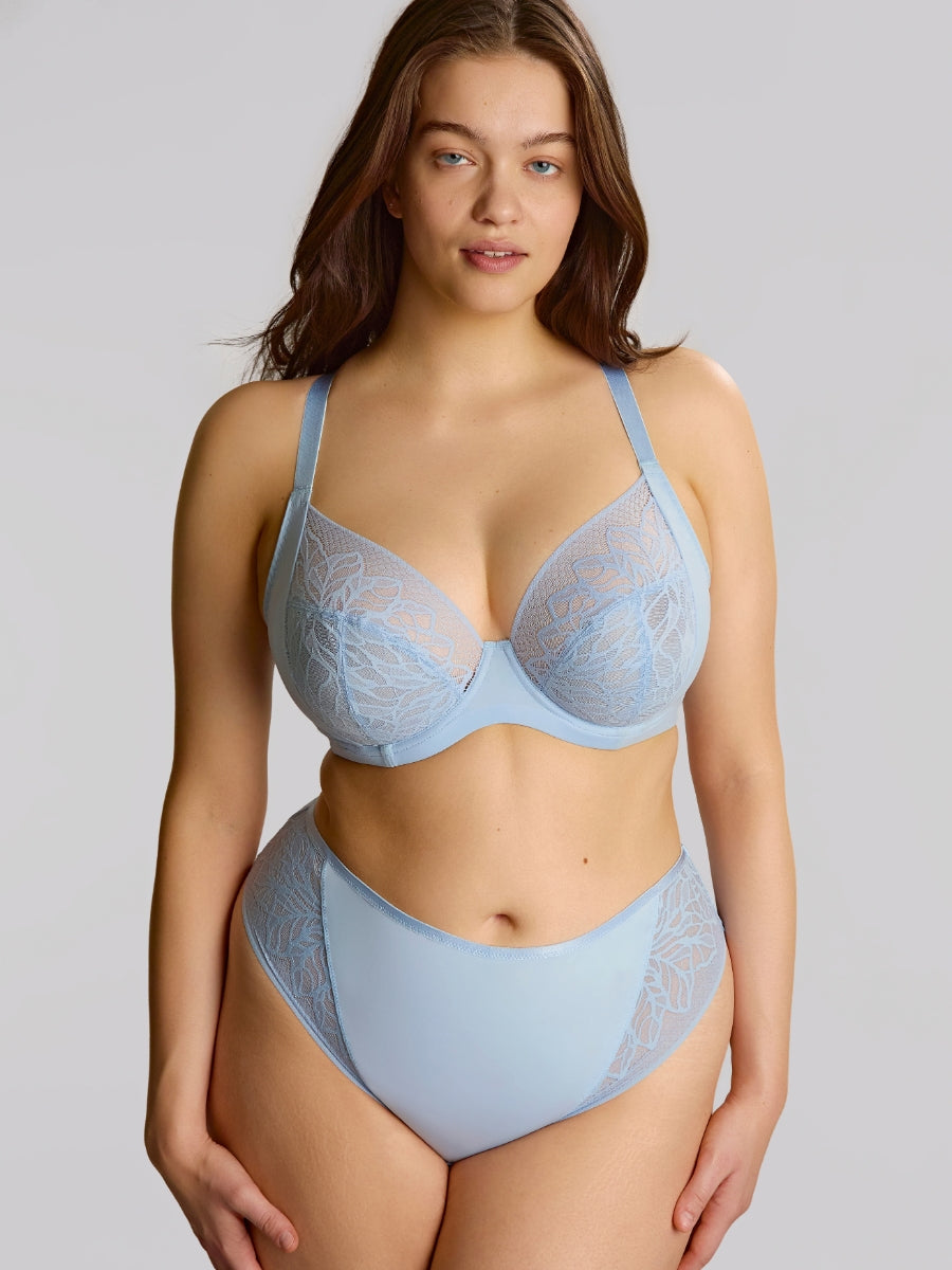 Sophia Plunge Bra - Dusky Blue