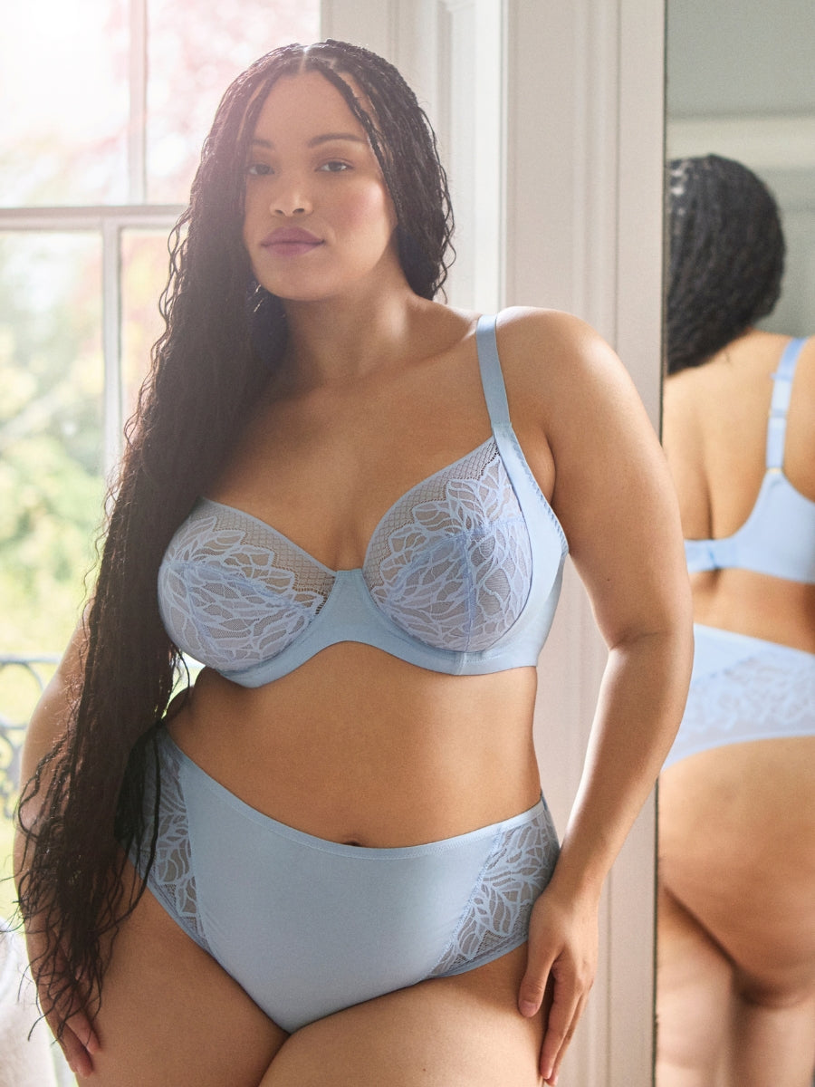 Sophia Plunge Bra - Dusky Blue