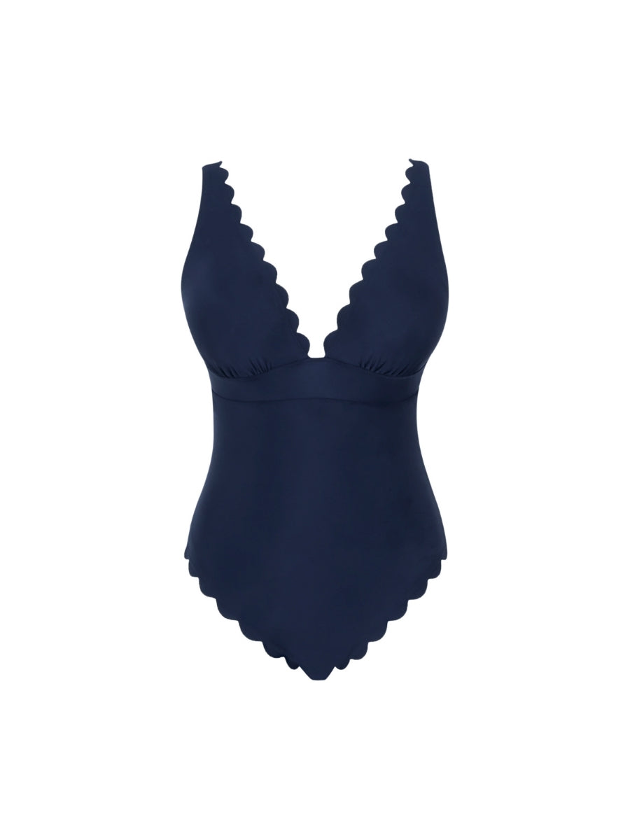 Signature Scallop Taylor Swimsuit - Signature Ink Blue