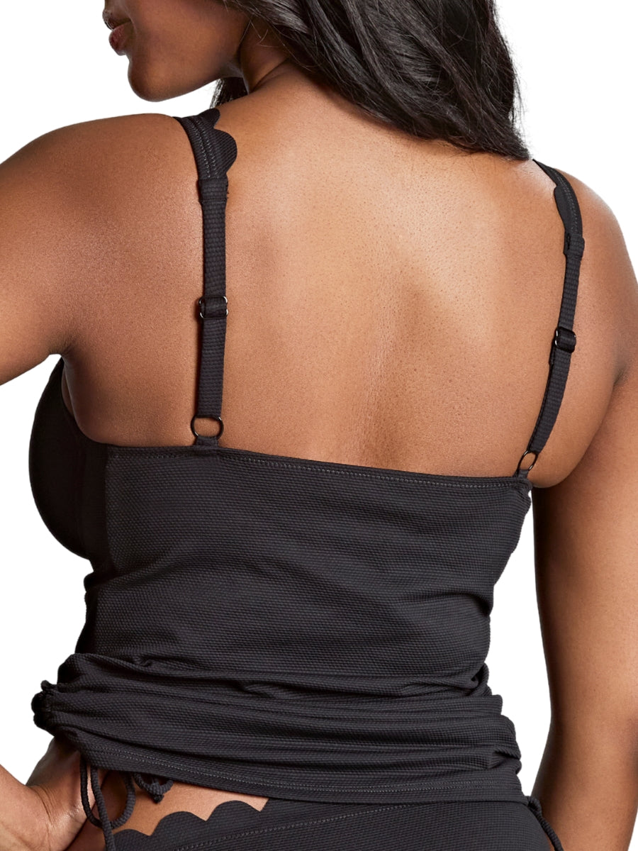 Spirit Selena Plunge Tankini Top - Black