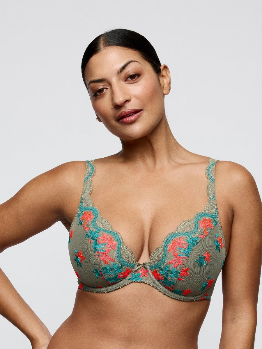 Cala Luna Half Padded Plunge Bra - Botanique