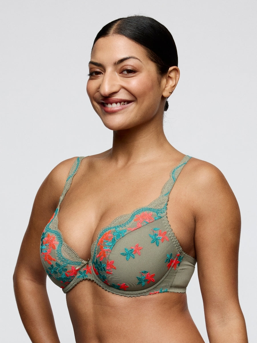 Cala Luna Half Padded Plunge Bra - Botanique