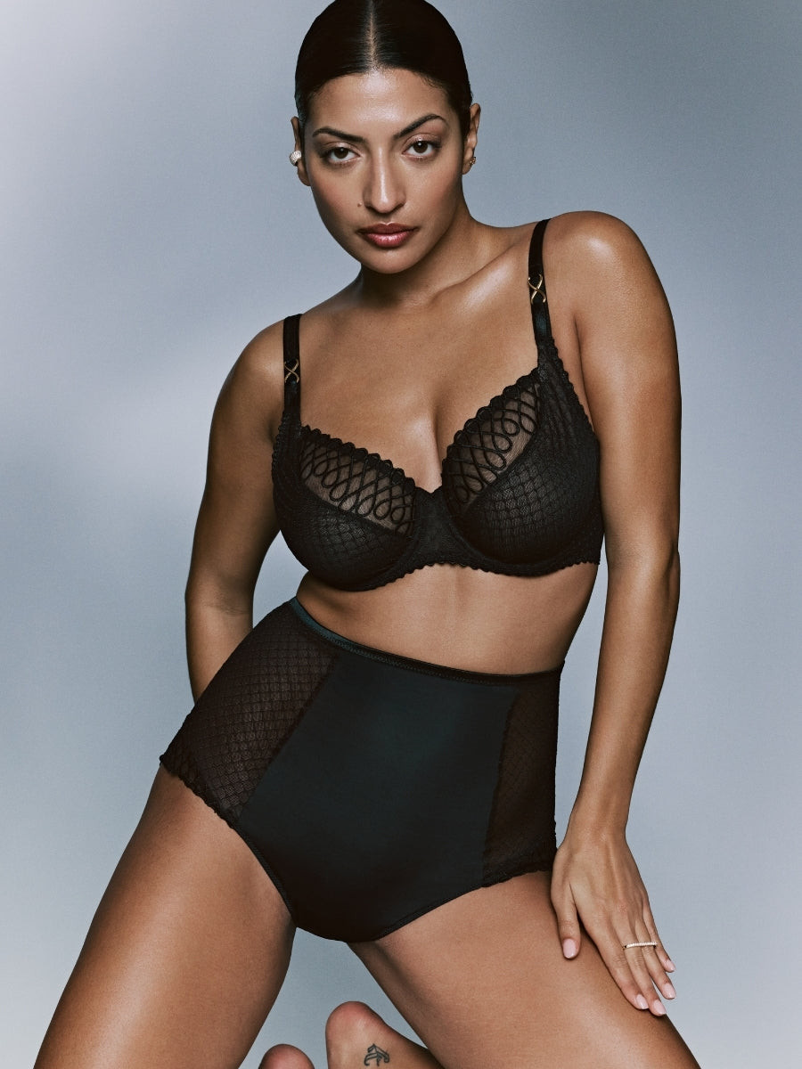 Jokko Vertical Seam Balcony Bra - Black