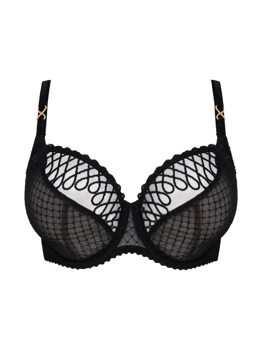 Jokko Vertical Seam Balcony Bra - Black