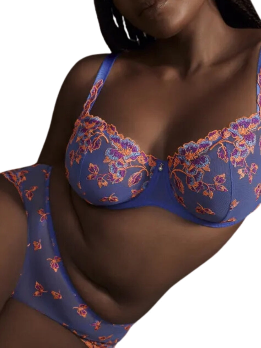 Lenca Vertical Seam Balcony Bra - Blue Eyes