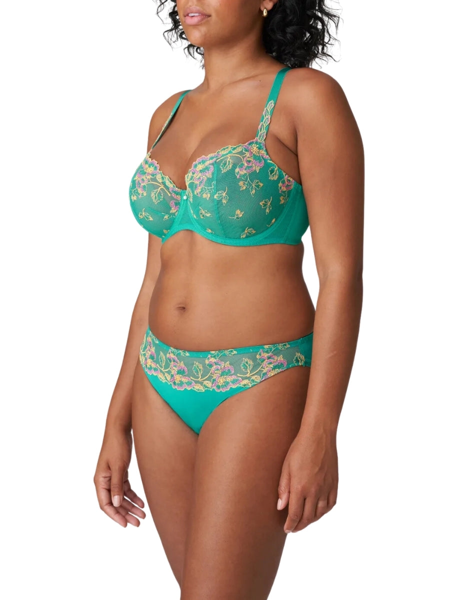 Lenca Vertical Seam Balcony Bra - Sunny Teal